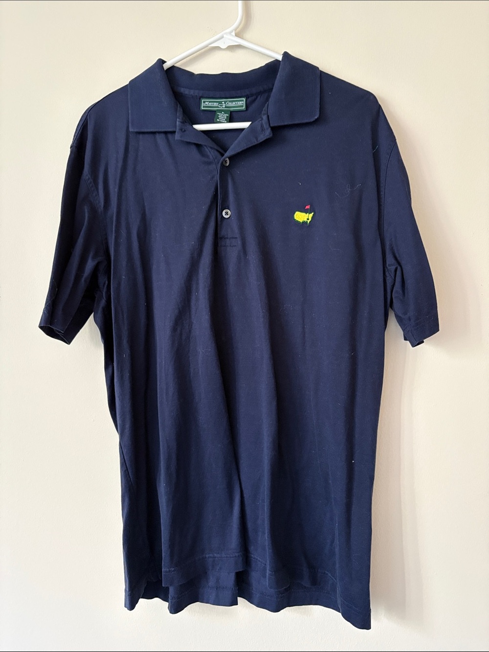Masters Navy Polo with Yellow & Pink Embroidered Emblem